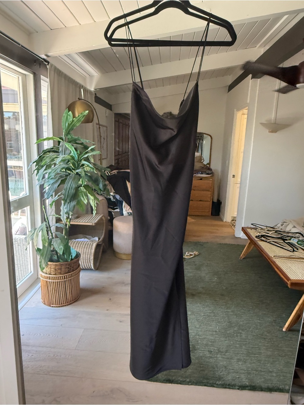 Banana Republic Black Slip Maxi Dress with Spaghetti Straps